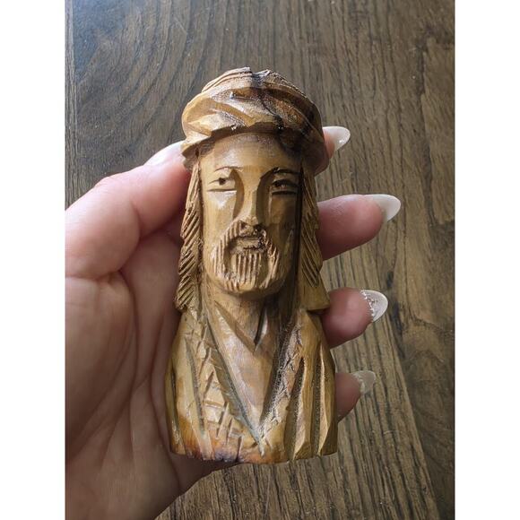 Rare Vintage Hard Carved Jesus Christ Statue Sculpture - Picture 1 of 16